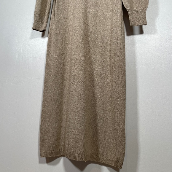 VTG CAROLE M. STUDIO Cocktail Dress Beige Size S Rayon Angora Rabbit Hair - Picture 9 of 15